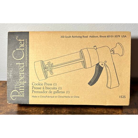 Pampered Chef Cookie Press Set 16 Decorator Discs 1525 Model +Recipes 2B5 - Picture 2 of 8